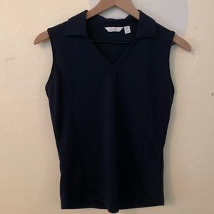 Lady Hagen Navy Blue Golf Collar Tank Top